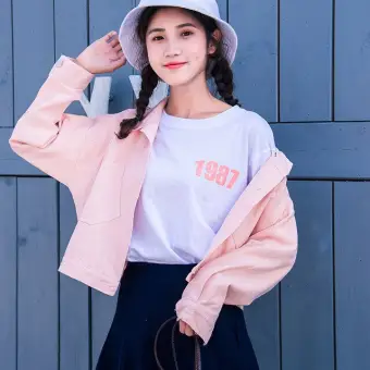 girls red denim jacket