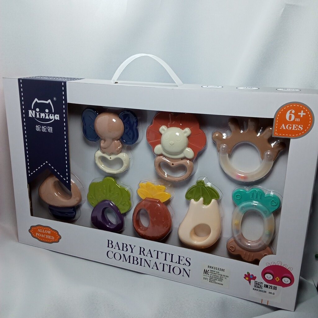 NINIYA Baby Rattles Combination Toy - Sound Sleep Teether Baby Cot Crib  Cradle Newborn Sensory Teething Cute Children Educational Fun Toys Learning  Colorful Gift Set Mainan Bayi Rattlers | Lazada