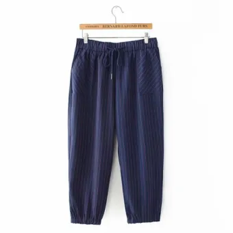 womens navy crop pants