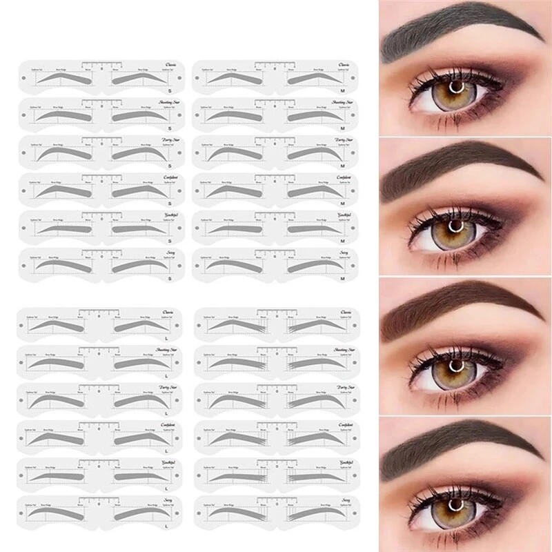 Lazy Quick Eyebrow Stickers Eyebrow Card Template Eyebrow Aids Guide Tattoos Makeup Tools Adjustable