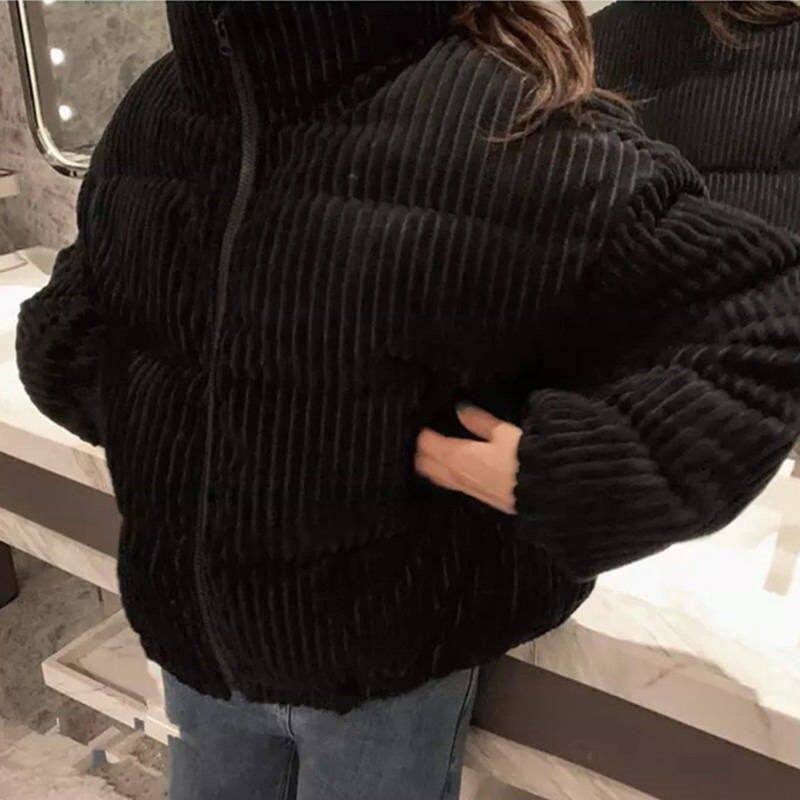 Cotton Corduroy Coat Women Winter Thicken Warm Short Jacket Female High Quality Warm Outwear Women Parkas All-match