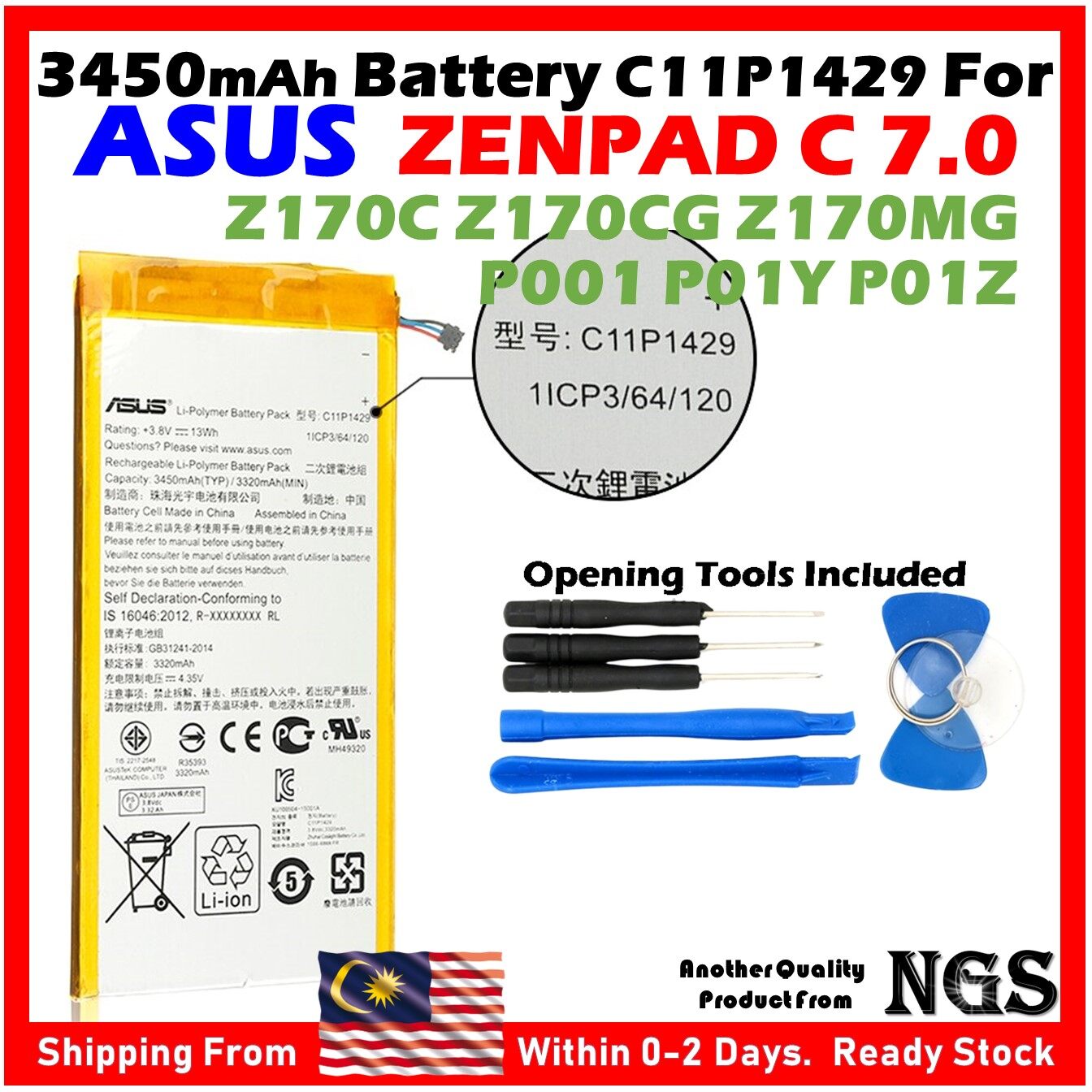 C11P1429 Batteria Per Tablet Per ASUS Z710 Zenpad C7.0 Z710C P01Z - Foto 4