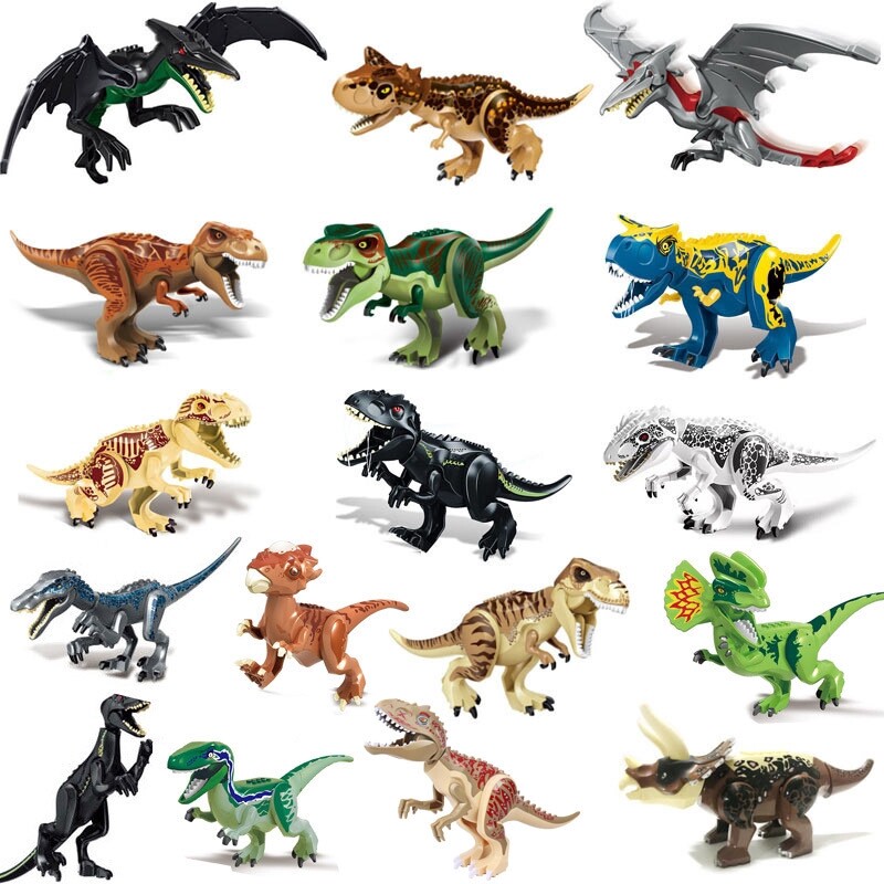 Mới Kỷ JuRa Lớn Khủng Long Khối Xây Dựng Tương Thích Với Legoing Duplo Pterosaur Tyrannosaurus Đồ Chơi Trẻ Em
