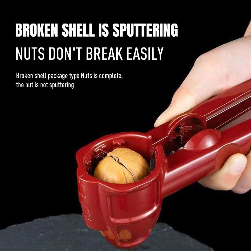 【In Stock+High Quality】Nutcracker Sheller Clip Funnel Nut Cracker Splash Proof Plier Walnut Metal Sheller Nut Pecan Nutcracker Cracker Nutcracker