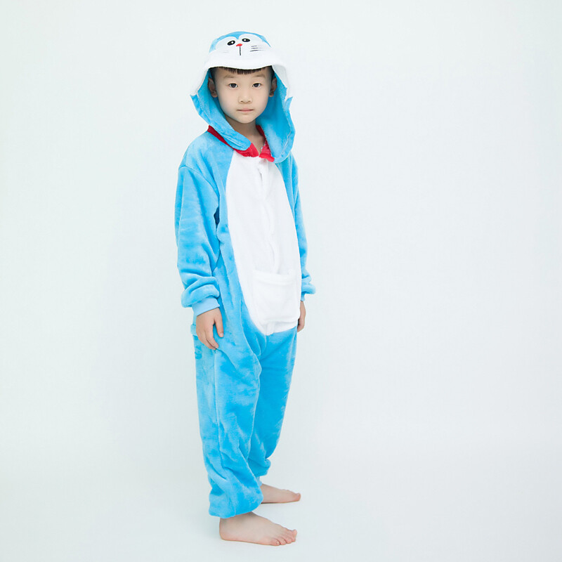 Doraemon Pajamas Kids Kigurumi Onesie Parent-child Animal Cosplay Costumes Suit Homewear Boys And Girls Sleepwear