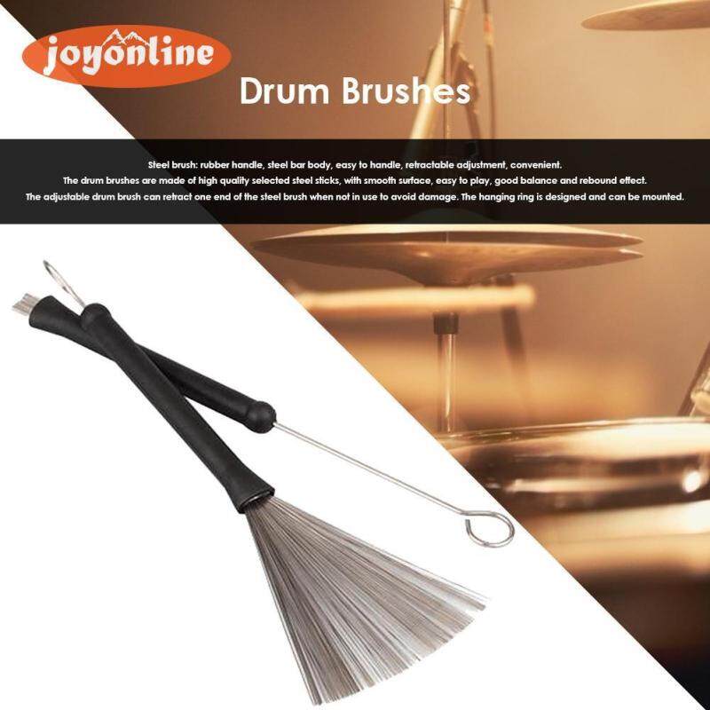 2 chiếc Có Thể Thu Vào Vòng Cao Su Non Cao Cấp Dây Thép Trống Bàn Chải cho Nhạc Jazz Dùi trống