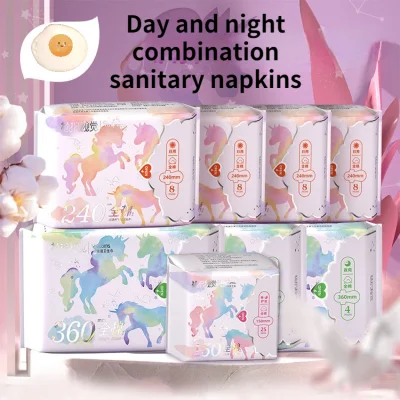 Women Wash Cotton Sanitary Napkins for Day and Night Use Ultra-thin Lengthened 420mm Leak-proof Sanitary Napkins with Wings