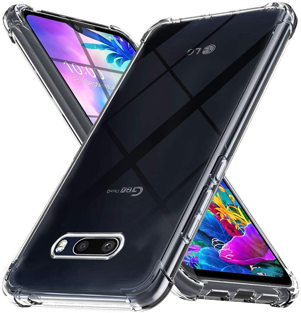 For LG V50S ThinQ Crystal Clear Airbag Shockproof Bumper Protective Cell Phone Case Pure Transparent Flexible Rubber Silicone Back Cover