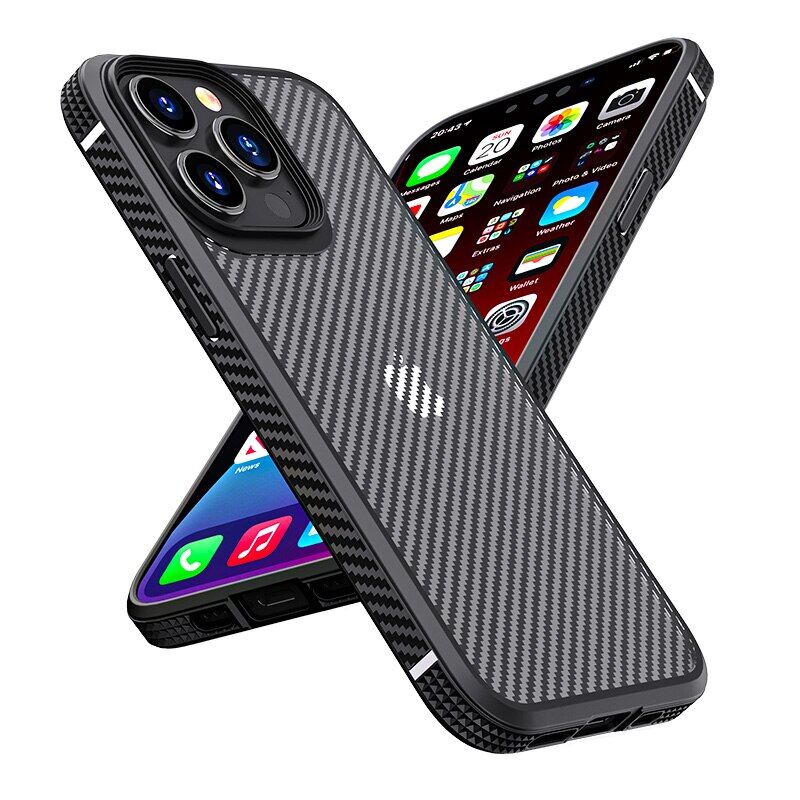 Cho iPhone 15 Pro Max Trường Hợp Kiểu sợi Carbon nửa trong suốt Cứng Trở Lại Ốp chống sốc cho iPhone 14 Pro Max, 11/12 Pro Max, 13 Mini, 13 Pro Max Trường Hợp