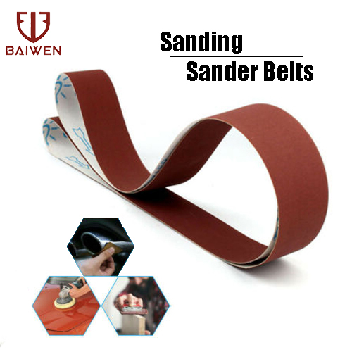 BAI WEN 5pcs 2 x 82 Inch Flexible Aluminum Oxide Multi Purpose Sanding Belts 2100mmx50mm Abrasive Sandpaper Sheets 36#~320# Grit for Grinding Polishing Tool Accessories