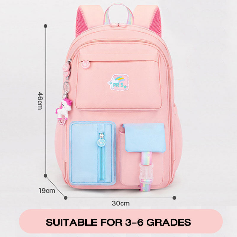 IQANGEL Children's school bag large capacity school bag multi-pocket waterproof school bag