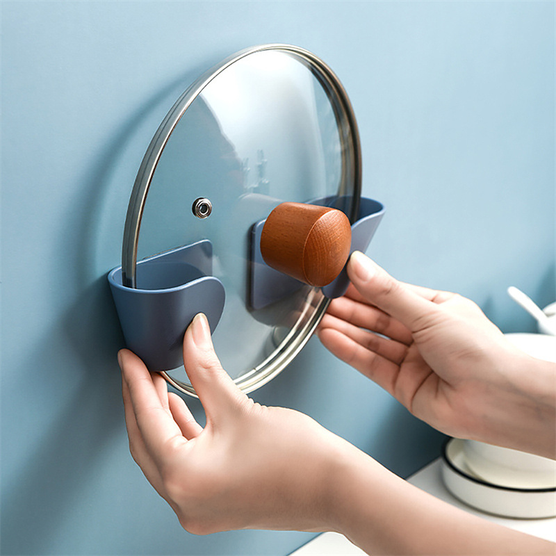 Cái/bộ 2 Cái Giữ Nắp Nồi Giá Treo Tường, Giá Để Nắp Nồi Chảo Giá Để Đồ Nhà Bếp Bằng Nhựa