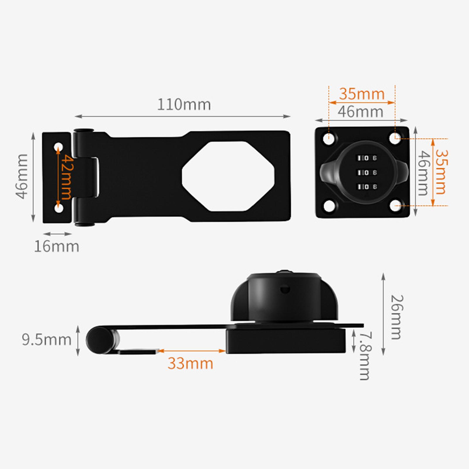 Serbery Mechanical Password Lock Mechanical, Sliding Buckle Cabinet Password Slide Latch Lock for Garage Small Doors Pet Doors