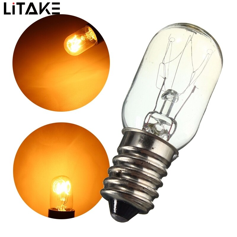 Litake E14 15W Refrigerator Light Bulb LED Tungsten Filament Lamp Bulbs Yellow Light