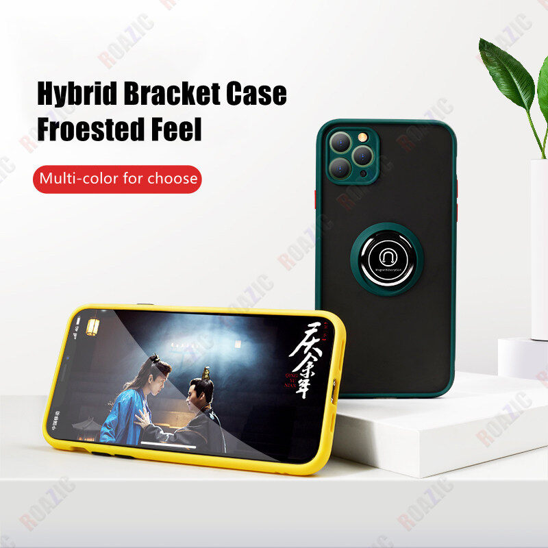 ROAZIC Cho Xiaomi Redmi Note 11 Note 11S Ốp Điện Thoại Phiên Bản Toàn Cầu Ốp Giữ Xe Hơi Từ Tính Mờ Mờ Ốp Lưng Chống Sốc Cạnh TPU Mềm Giá Đỡ Nhẫn