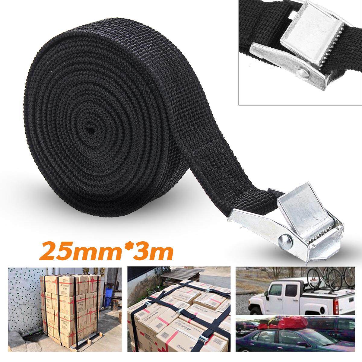 Set 2 Tali Pengikat Dasi Ke Bawah Memukul Gesper Cam Rak Atap 25 Mm X 3 MTS Hitam