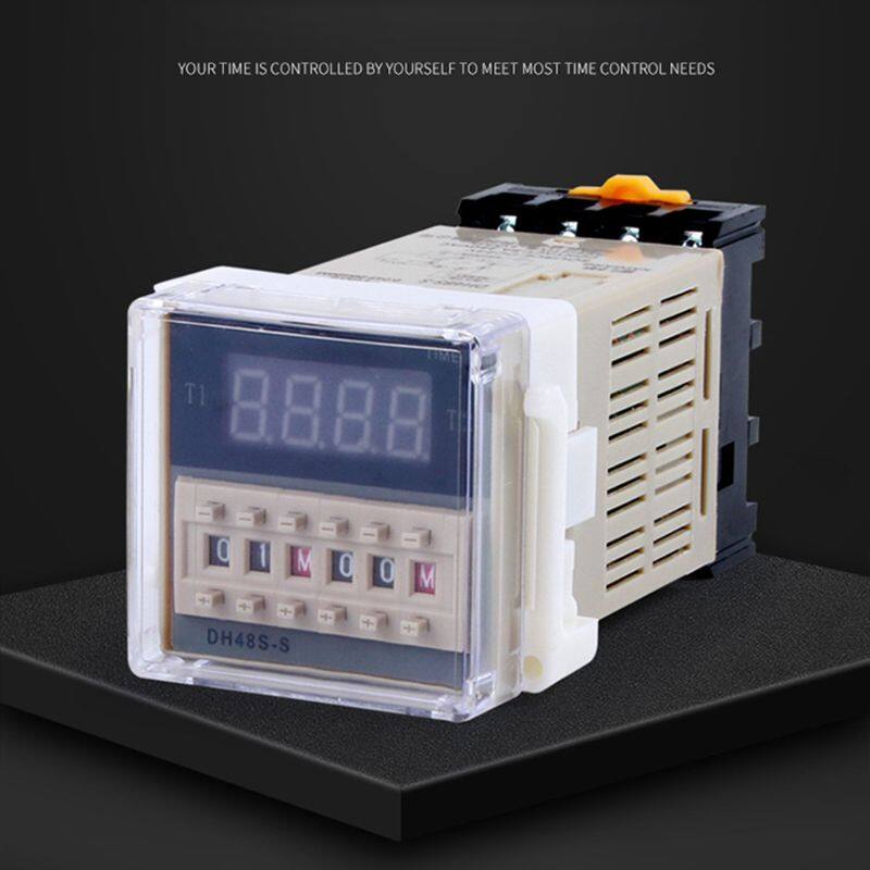 AC/DC 12V 24V 220V 380V DH48S-S Programmable Digital time relay cycle control Time Delay Relay Socket with Base