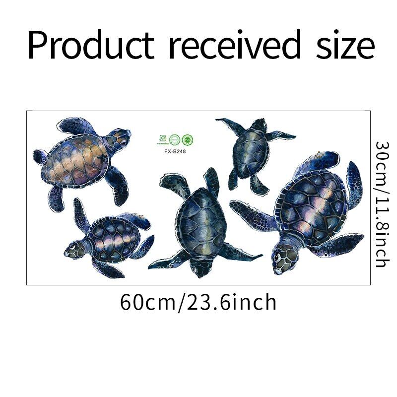 Sea Animals Turtle Wall Decals Vinyl Home Decor Bathroom Washroom Art Nautical Decoration Marine Ocean Wallpaper Murals