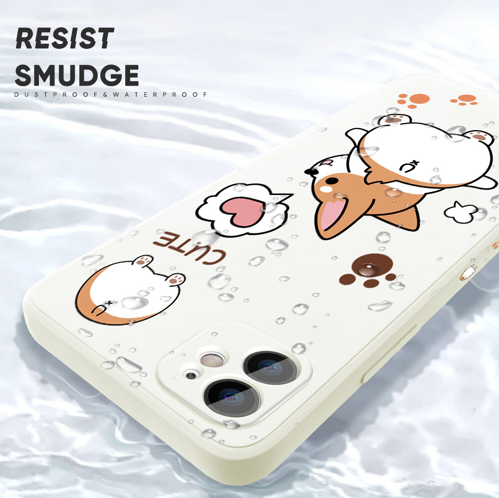 UCUC Phone Case For Samsung Galaxy Note 10 Lite Note 10 Plus+Note10 Case For Boys Design Phone Case Cartoon Corgi Dog Square Edge Pattern Liquid Silicone Casing Full Cover Camera Case