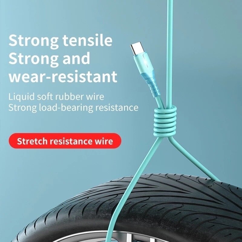 5A Loại C màu kẹo Silicone lỏng siêu nhanh cáp sạc với chỉ số sạc nhanh cáp dữ liệu điện thoại di động