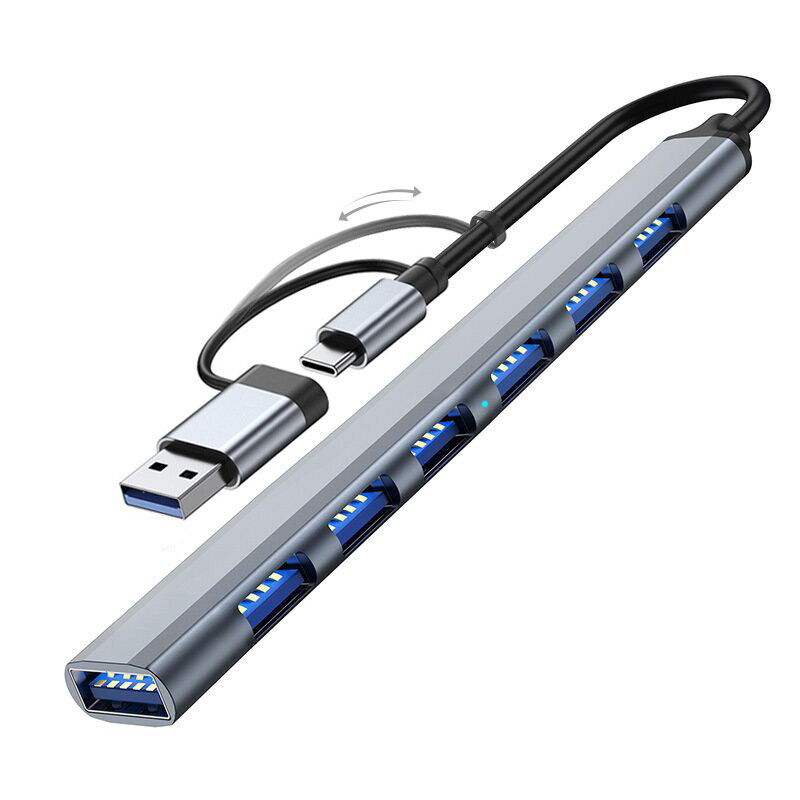 Fonken 7 ports usb 2.0/usb 3.0 hub docking adapter 5gbps high speed transmission multi-port usb splitter expander for pc computer