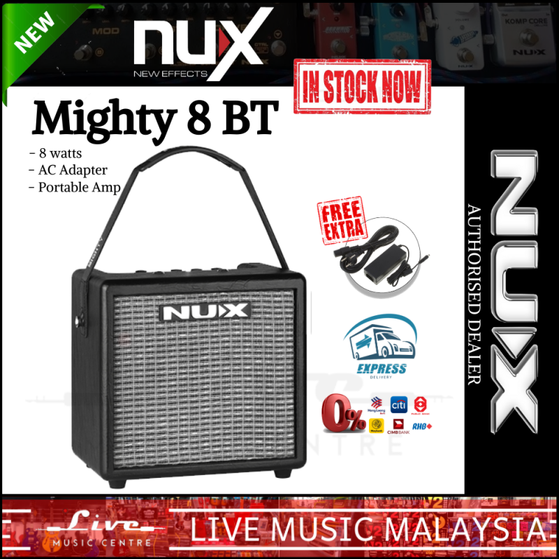 NUX Mighty 8 BT - 8 watt Portable Guitar Amplifier (Mighty8) Malaysia