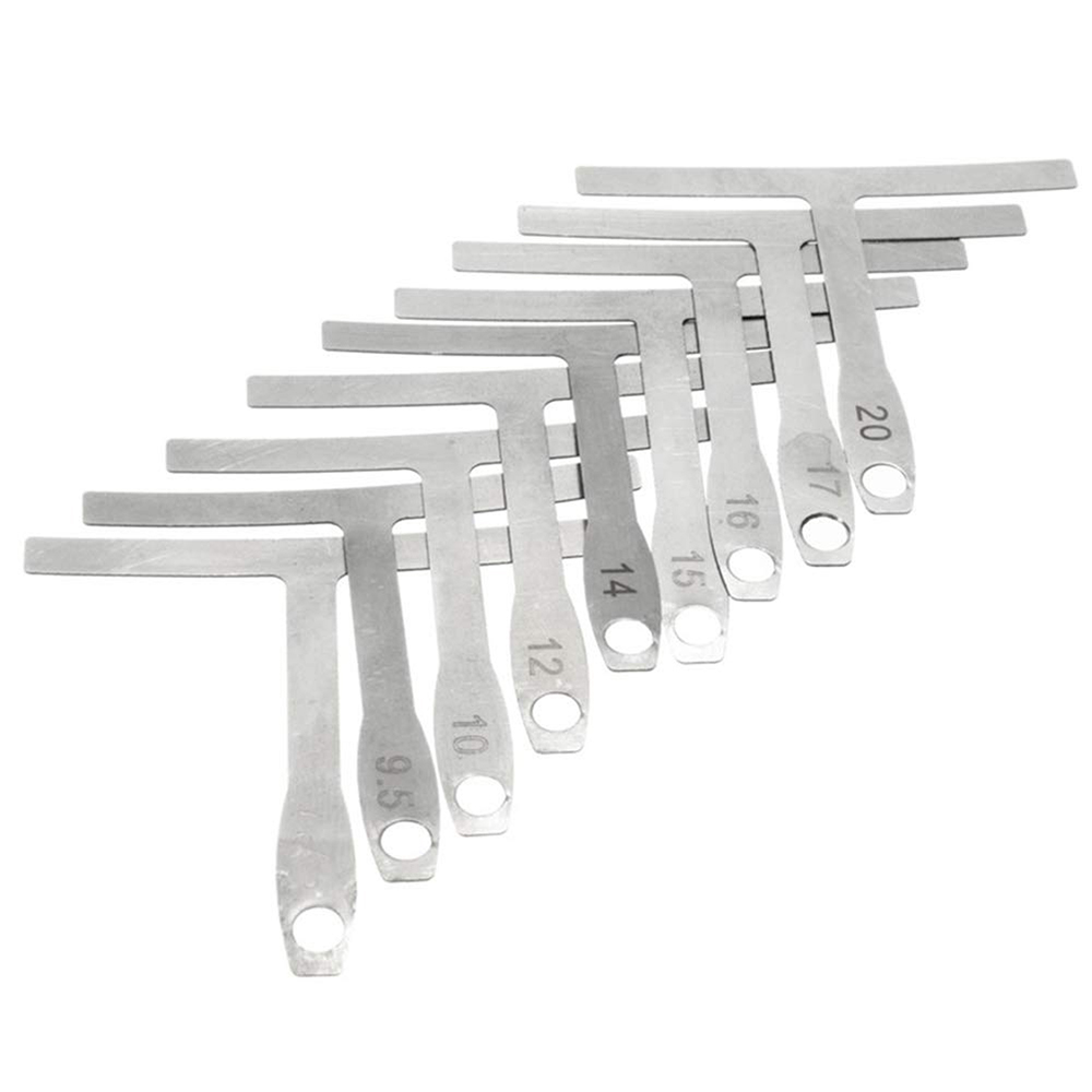 Shape Metal String 9Pcs Understring Radius Gauges Guitar Bass Strings Repair Polish T ...