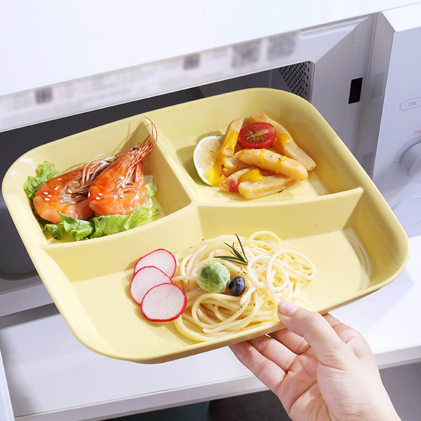 Serbery 3-Compartment Plate Food Dish Diet Food Control for Restaurant Kitchen