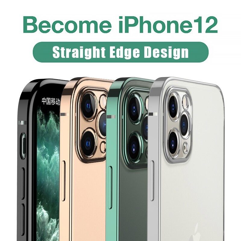 Ốp mạ gọng vuông cổ điển sang trọng cho iPhone 16 Pro Max 15 Pro Max 14 Pro Max 13 Pro max 11 Pro Max 12pro Max SE 2020 iPhone x XR XS Max 7 8 Plus 14 15 16 Plus Ốp vỏ lưng trong suốt mềm