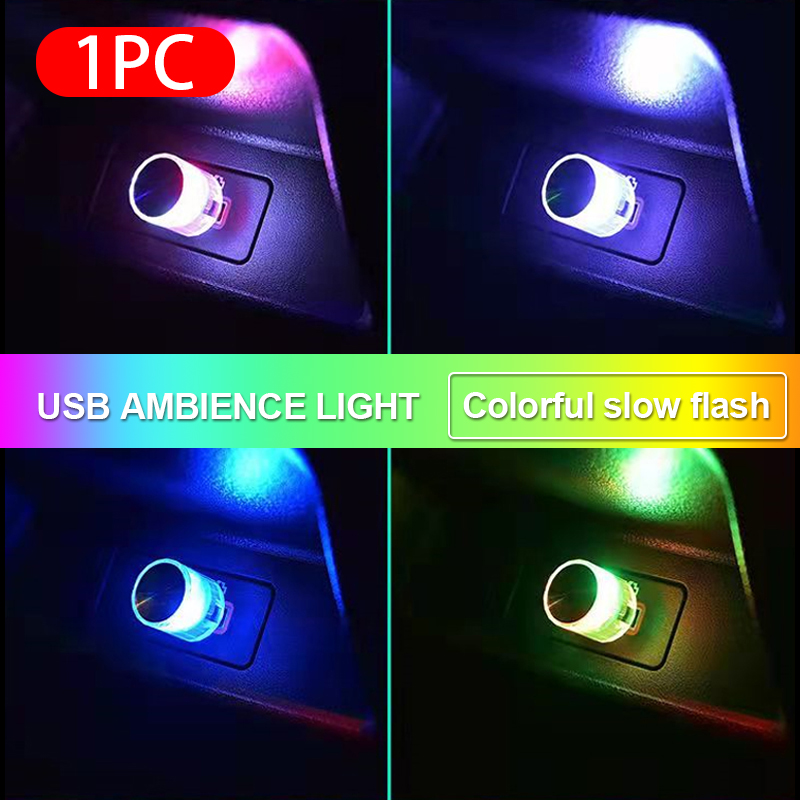 Car Mini USB LED Atmosphere Lights Decorative Lamp Plug Play Auto Interior Led Lamp