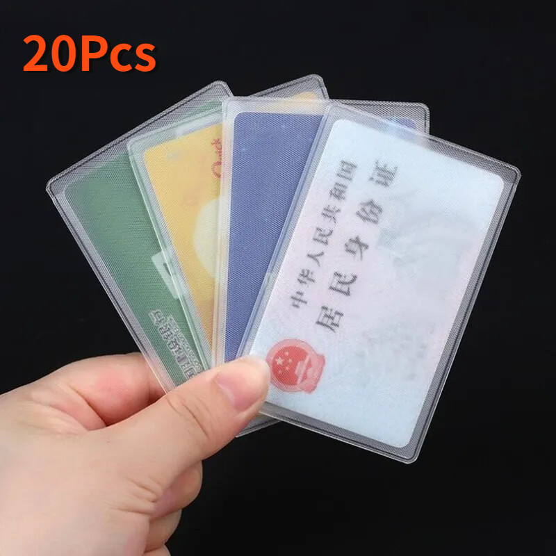 20Pcs Transparent Matte Antimagnetic Bank Card Holder ID Card Holder Bus Card Membership Card ID Storage Card Holder Protective Cover