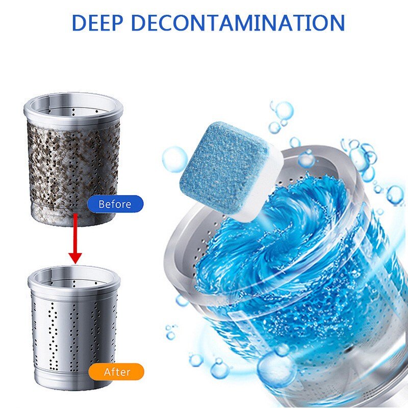 50 Viên Nén Làm Sạch Rắn Cho Máy Giặt Viên Sủi Làm Sạch Sâu Dụng Cụ Khử Trùng Nhà Vệ Sinh Kính Phụ Kiện Gia Dụng Ô Tô