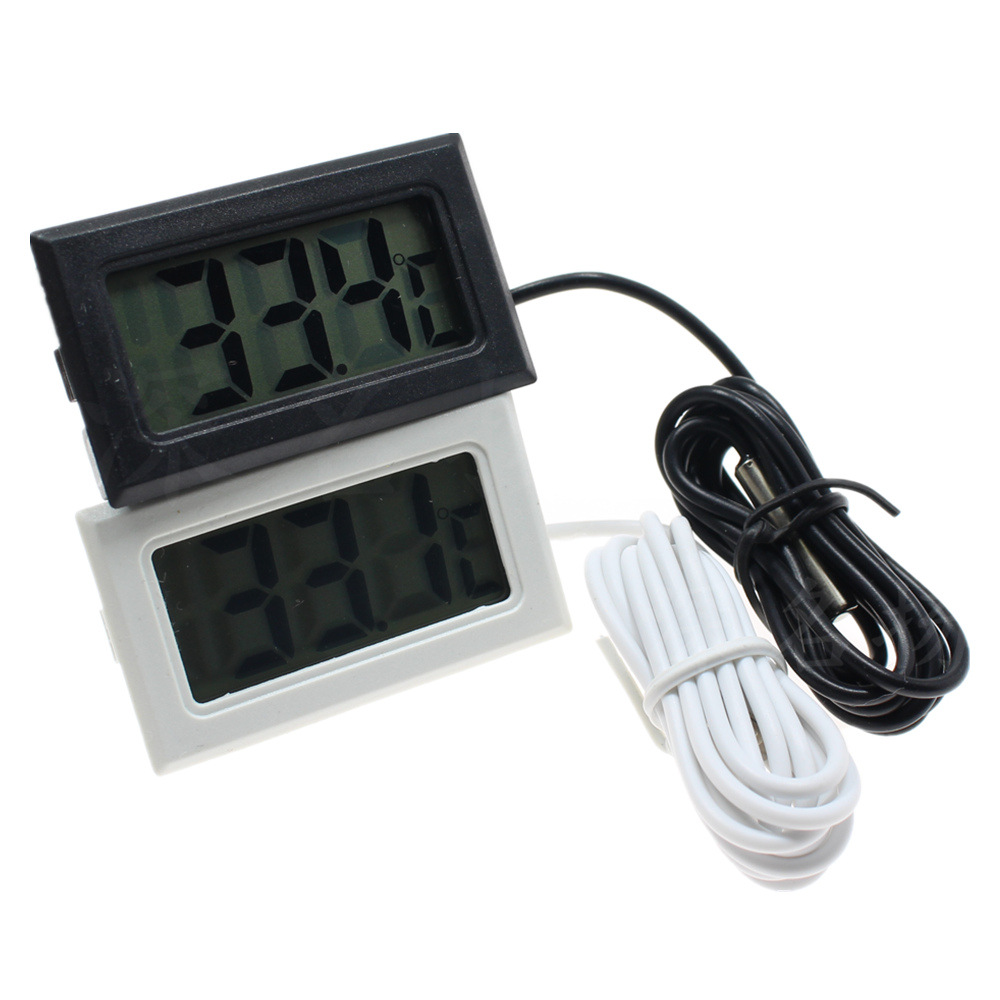 KEBIDU Nhiệt Kế Màn Hình LCD Kỹ Thuật Số Mini Cảm Biến Nhiệt Độ Máy Đo Độ Ẩm Tủ Đông Nhiệt Kế Máy Đo Độ Ẩm Với Đầu Dò 1M Dùng Trong Nhà Bếp Quán Bar