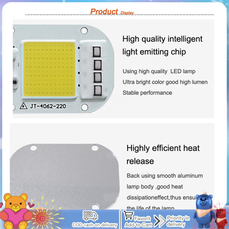 【Hàng có sẵn】AC 220V 20W/30W/50W không driver chip đèn LED áp suất cao Nguồn đèn COB