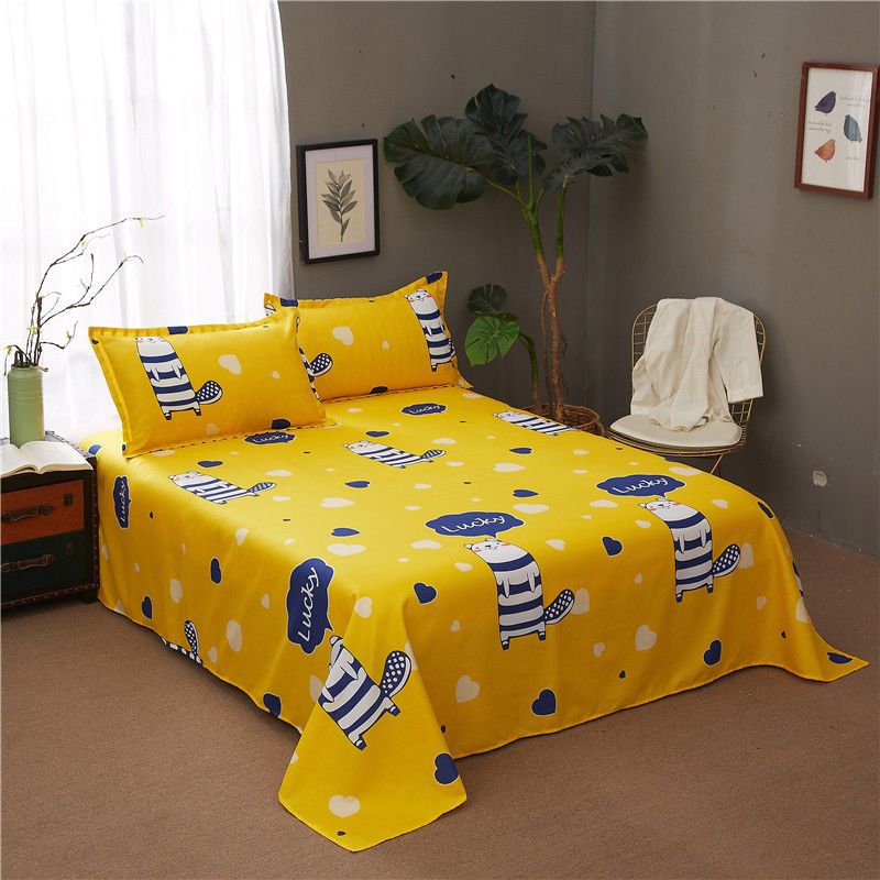 One Piece Bed Sheet Cartoon Fruit Sheet Double Student Dormitory Bedding Sheet In Summer