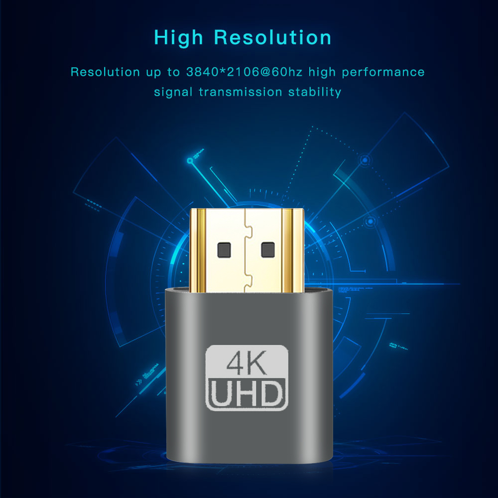 Phích Cắm Ảo JTKE VGA, Bộ Chuyển Đổi Giả Mô Phỏng Màn Hình Ảo HDMI, Bộ Chuyển Đổi DDC Chỉnh Sửa Hỗ Trợ 1920X1080P Cho Video