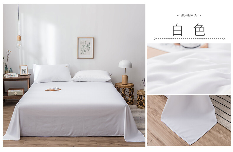Ga Trải Giường Cotton Đã Giặt Sạch, Màu Trơn