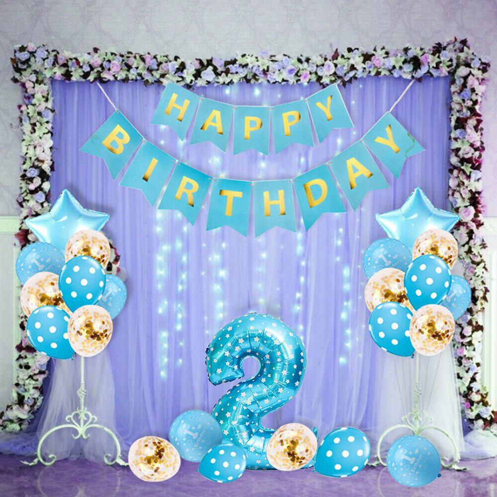 Birthday Party Decoration Package Balloon Chain Kit Baby One Years Old  Balloon Boy Girl Birthday Gift Anniversaire