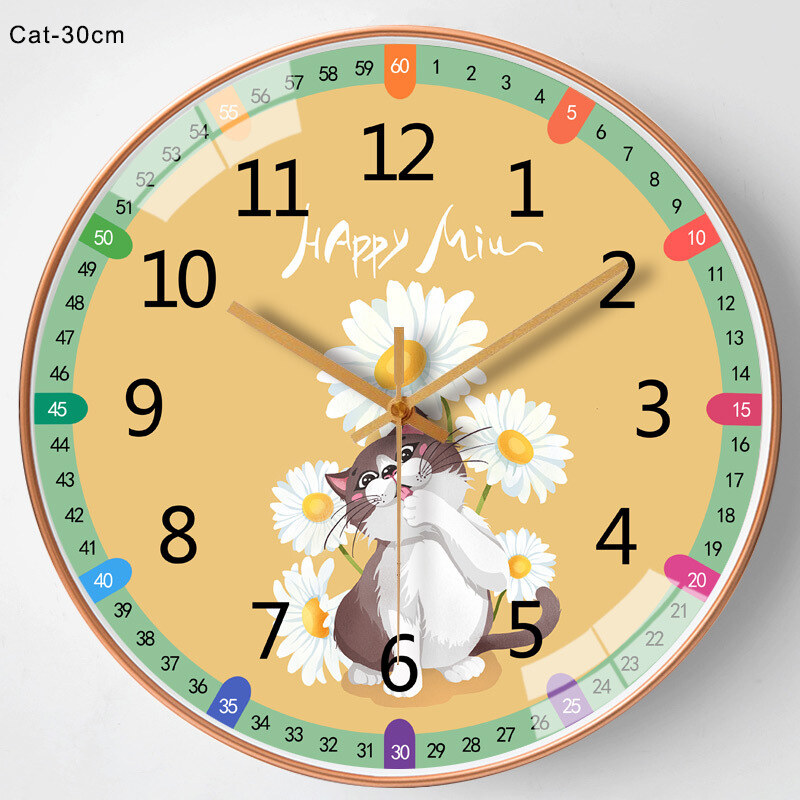 MUSHIQI [Miễn Phí Vận Chuyển]Đồng hồ treo tường Đồng hồ kỹ thuật số Lịch đồng hồ kỹ thuật số siêu yên tĩnh Đồng hồ treo tường sáng tạo Đồng hồ hoạt hình cho trẻ em Đồng hồ treo tường Đồng hồ treo tường Phòng khách Trang chủ Phim hoạt hình Giáo dục sớm Phò