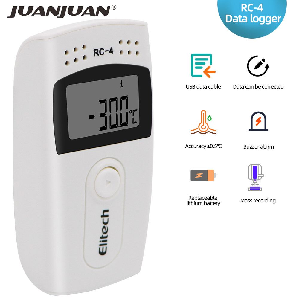 Digital USB Temperature Humidity Data Logger RC-4/RC-4HC/RC-5/GSP-6/RC-5+ LCD with External Sensor Cold-chain Transportation Digital USB Data Logger
