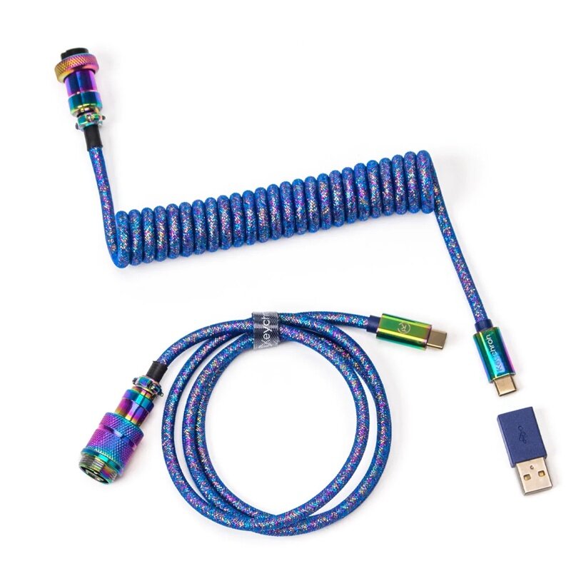 Keychron keyboard plugin cable spiral Typec data spring cable