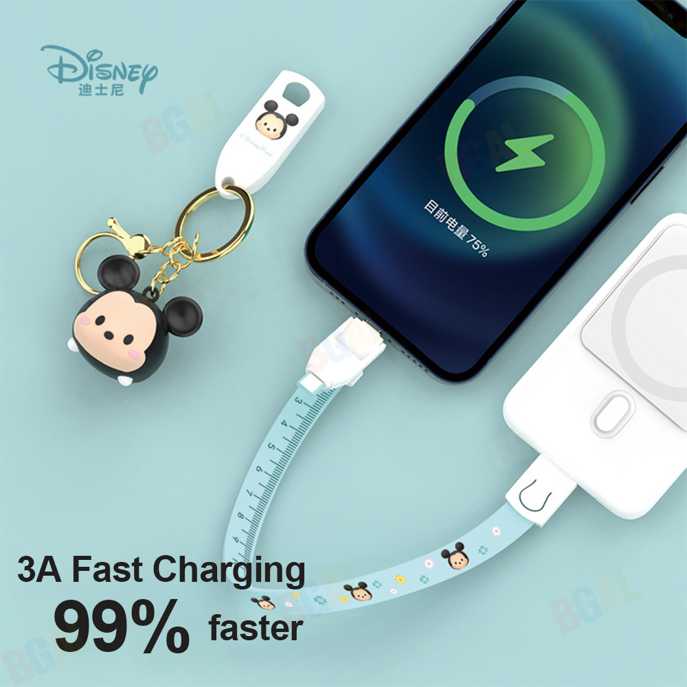 100% Authentic Disney Cable Fast Charging Lightning Cable 3 in 1 Charging Cables Micro USB Type-C 3A 28cm for all smart devices LY1