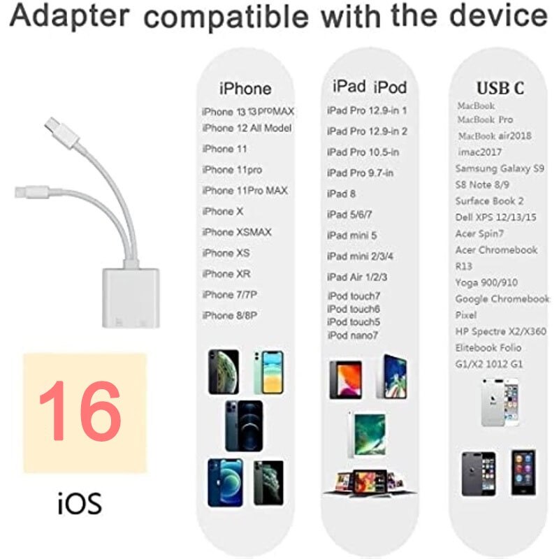 Multi 2-in-1 Lightning+Type C Card Reader for iPhone/iPad/Android/Mac Book/Computer/Camera, Memory Adapter for SD/Micro SD/SDHC/SDXC