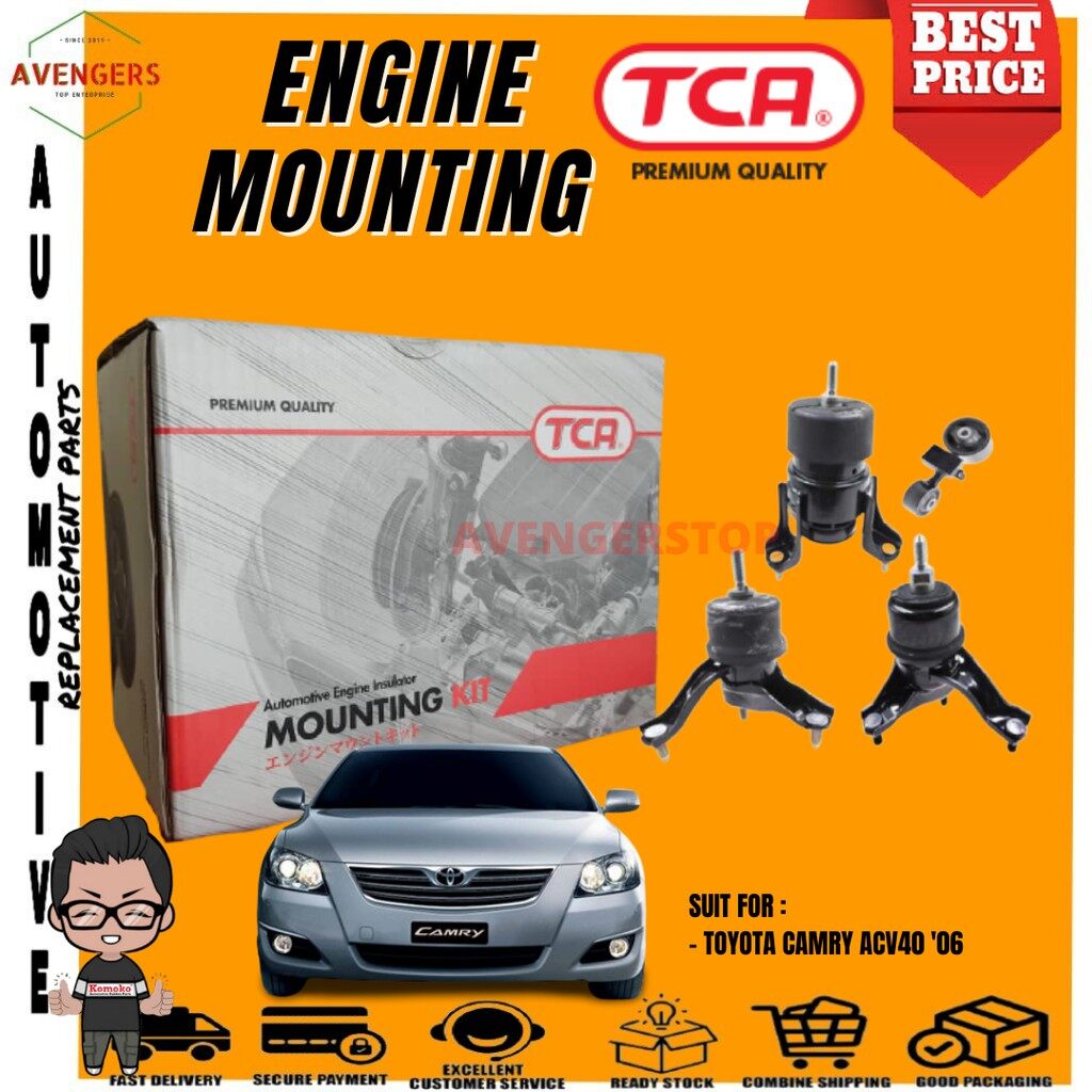 TOYOTA CAMRY ACV40 2.4 AUTO TCA ENGINE MOUNTING KIT 100 ORIGINAL