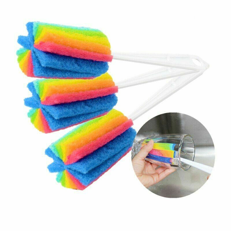 1pc Kitchen Cleaning Tool Sponge Brush for Wineglass Bottle Coffe Tea Glass Cup