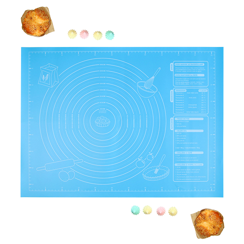 Houseeker Silicone Mat Non-stick Kneading Dough Mat Cake Pastry Baking Tools Rolling Dough Pads Sheets 60x45cm