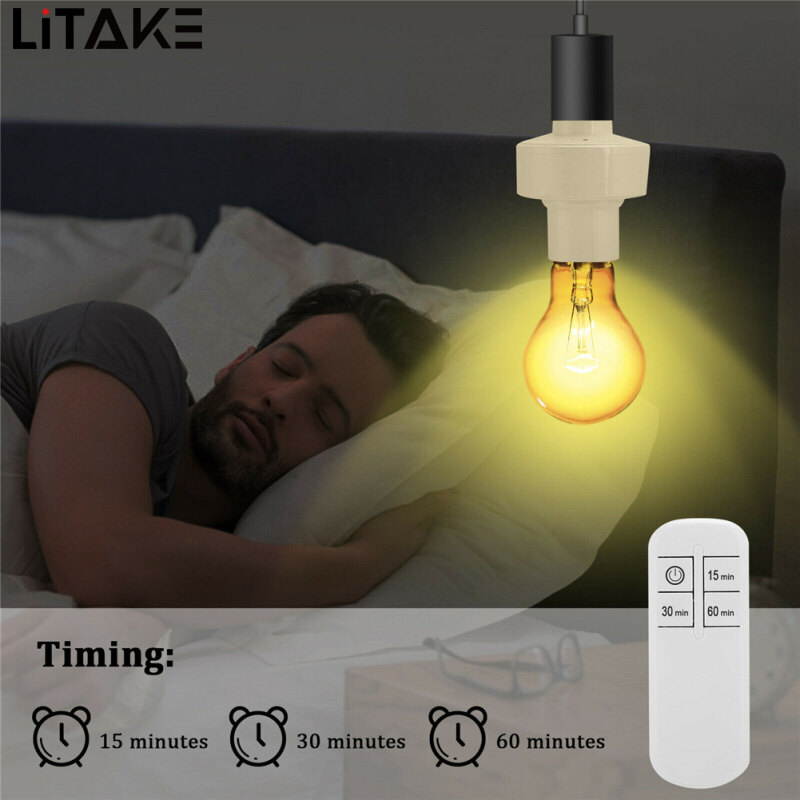 LITAKE E27 Lamp Holder Wireless Remote Control Stable Performance Light Bulb Cap Socket Switch Screw Kit