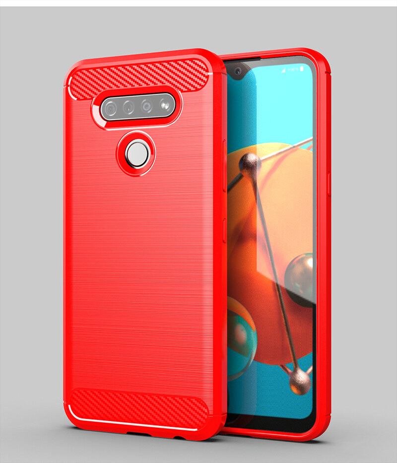 LG K51 Case LGK51 K51 Carbon Fiber TPU Soft Silicone Back Cover