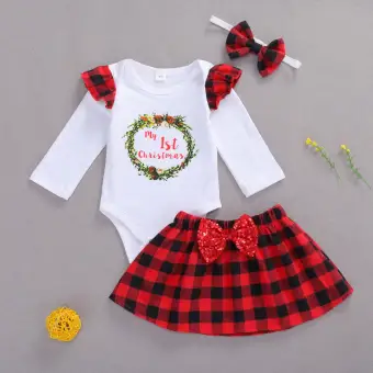 newborn plaid christmas dress