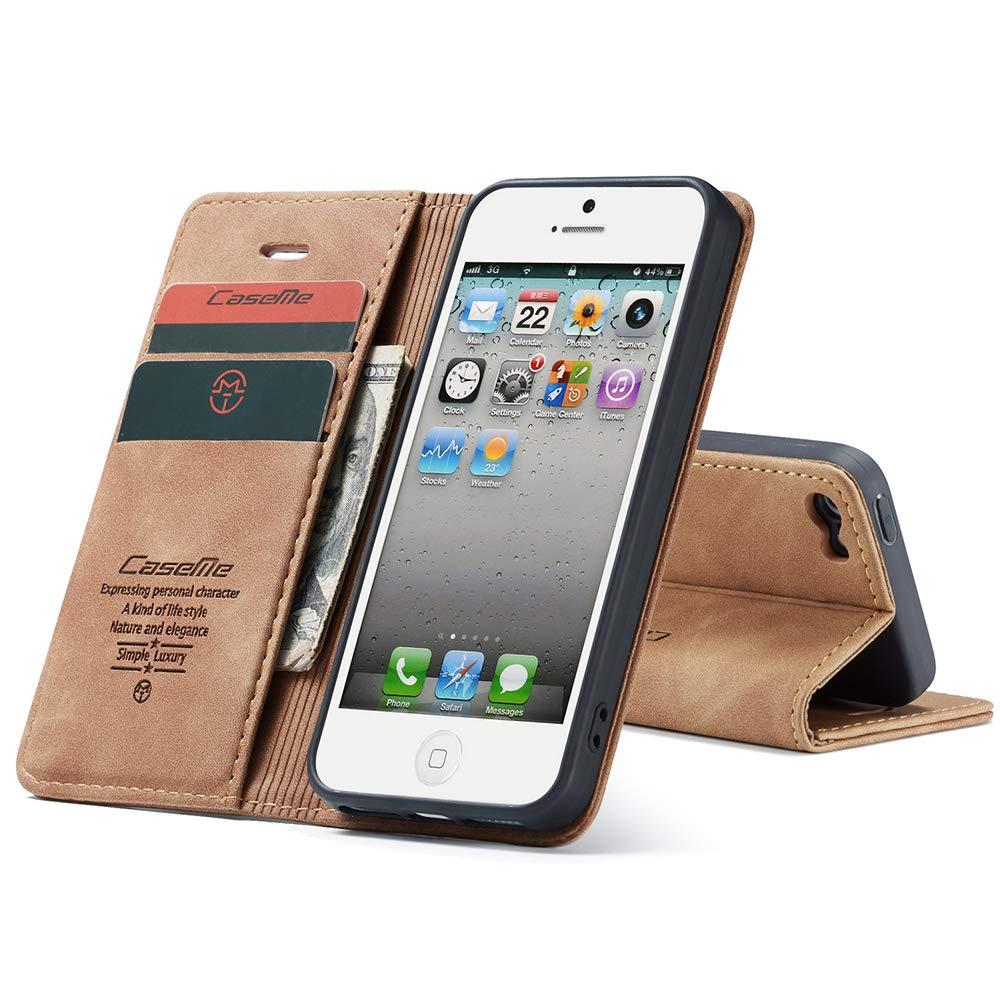 Ốp CaseMe iPhone 5 / 5S/SE, Ốp Điện Thoại Bảo Vệ Dạng Ví Da PU Cao Cấp Cho iPhone 5,iPhone 5S,iPhone SE